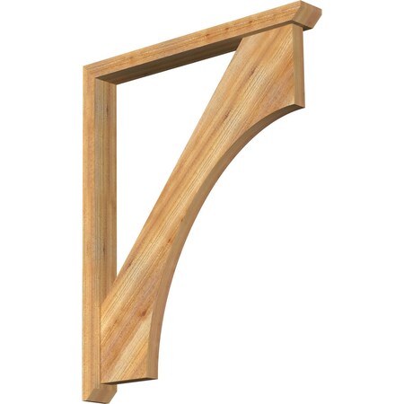 Ekena Millwork Westlake Slat Rough Sawn Bracket w/ Offset Brace, Western Red Cedar, 4"W x 34"D x 42"H BKT0402X34X42WTL06RWR
